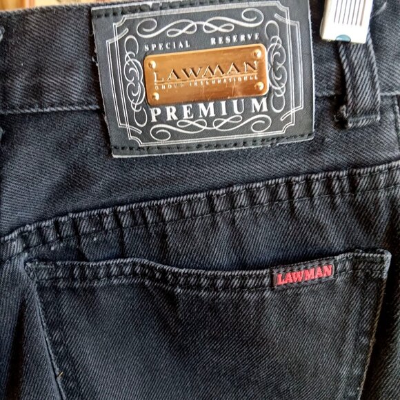 26x32 9 Vintage Lawman Western Jeans Cowgirl Black Fade High-Waist Button-Fly - Picture 3 of 5